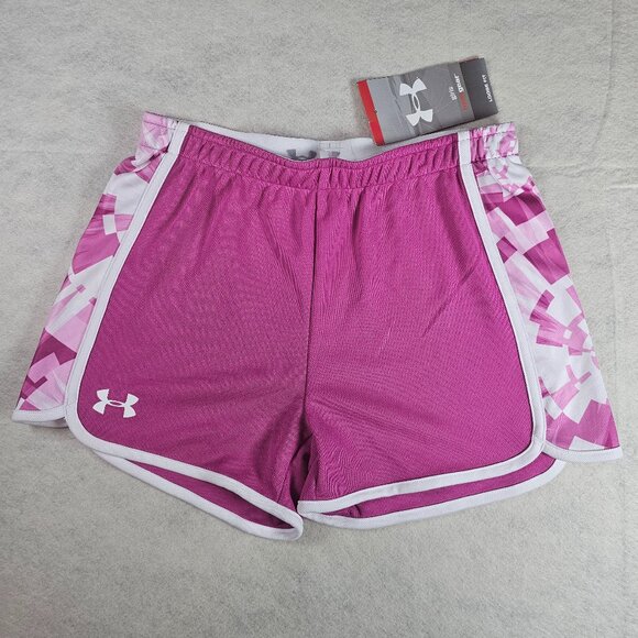 NEW Women's Under Armour Pink Performance Workout Shorts - Picture 3 of 5